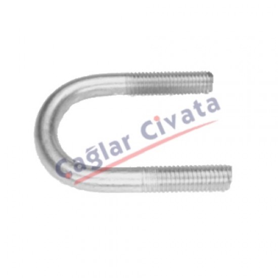 U BOLT-U CİVATA ÇELİK KALİTE ELEKTRO GALVANİZLİ M10x21/2"-Çağlar Civata